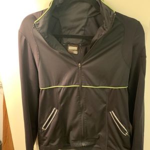 Athleta Green and White Track Jacket size Medium